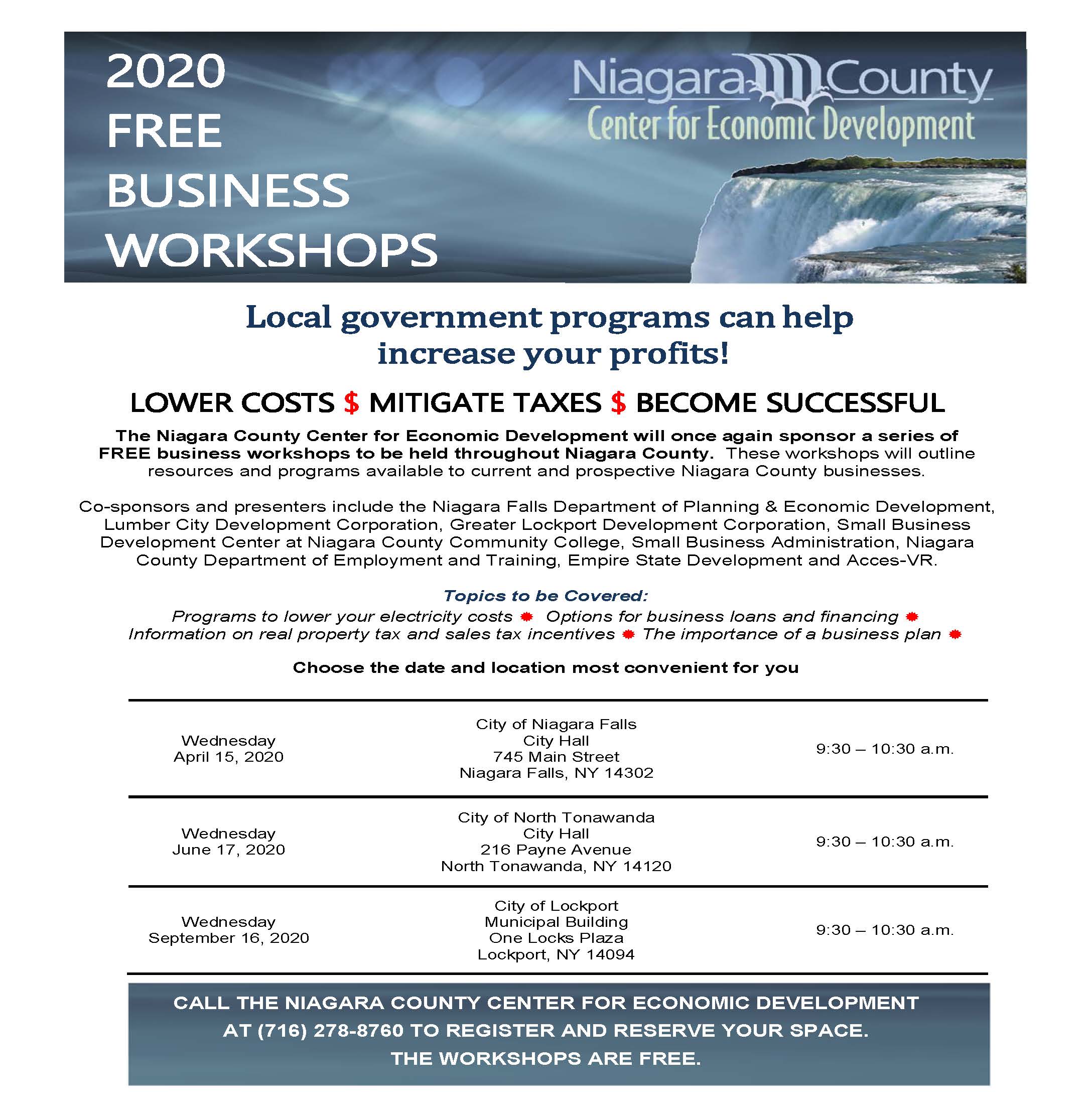 2020 Niagara County Free Business Workshops Series Announced